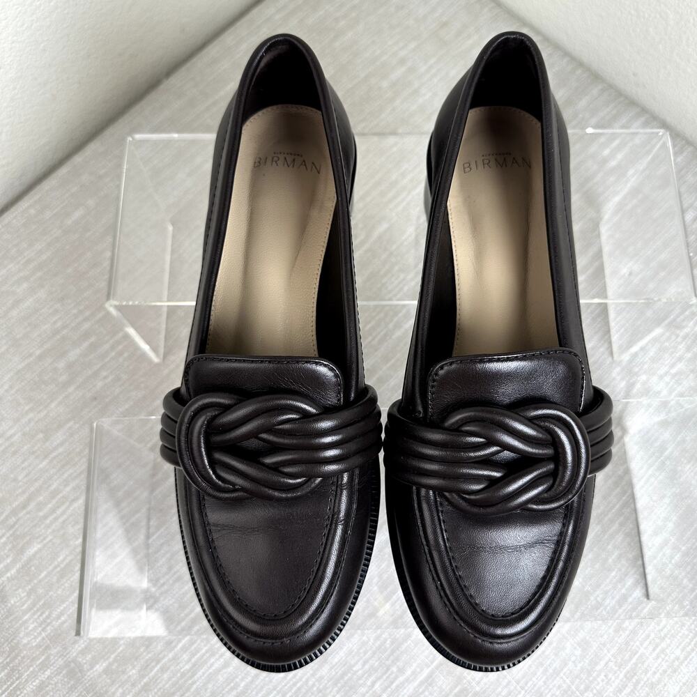 Alexandre Birman Braided Knot Leather Loafers Brown EU 38 US 7.5 Made in Brazil
